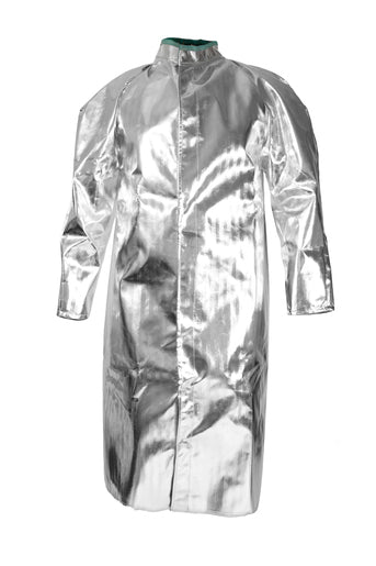 National Safety Apparel¬Æ X-Large 50" Silver Aluminized Acrysil Heat Resistant Coat With Snap Front Closure
