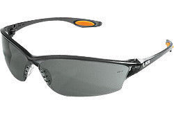 Crews¬Æ Law¬Æ 2 Safety Glasses With Smoke Nylon Frame, Gray Polycarbonate Duramass¬Æ Anti-Scratch Lens And TPR Nose Pad And Orange Temple Sleeve