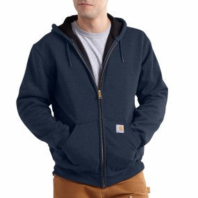 Carhartt¬Æ Large Regular Navy Rutland Thermal Lined 12 Ounce Cotton And Polyester Water Repellent Sweatshirt With Front Zipper Closure