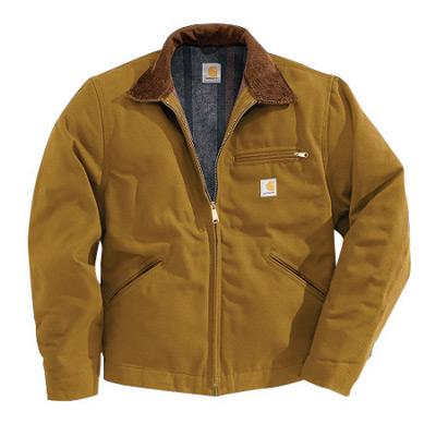 Carhartt¨ X-Large Regular Brown Flannel Quilt Body Nylon Quilt Sleeves Lined 12 Ounce Heavy Weight Cotton Duck Detroit Jacket Triple-Stitched Seams (2) Lower Front Pockets, Left-Chest Pocket And Inside Welt Pocket