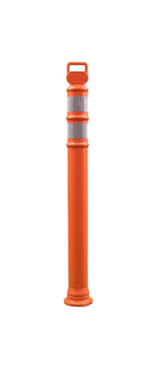 Cortina Safety Products 45" Orange Polyethylene Easy Grab Flared Delineator Post With (2) 3" Hi-Intensity Stripes
