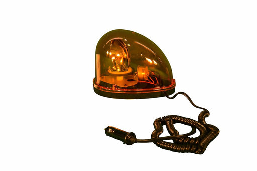 Cortina Safety Products 8 1/8" X 5 1/2" X 5 3/4" 12 V Amber Magnetic Mount Tear Drop Rotating Halogen Beacon Light With Aluminum Base/Housing, Amber Polycarbonate Lens, 10' Coil Cord And Eye Shield