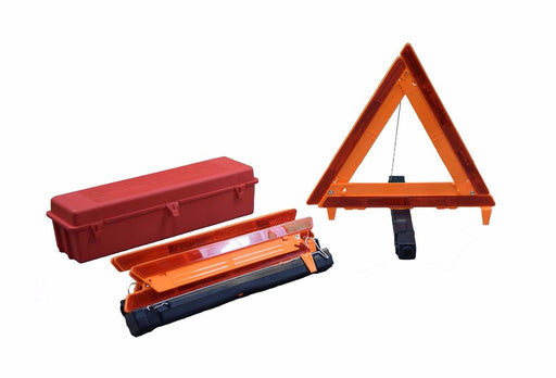 Cortina Safety Products Fluorescent Orange Acrylic 3-Piece Triangle Warning Kit With (3) Triangles in Living Hinge Box