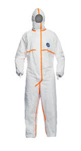 DuPont‚Ñ¢ 2X White Safespec‚Ñ¢ Tyvek¬Æ 800J Series Flash Spun Polyethylene Disposable Chemical Resistant Coverall With Front Zipper, Self Adhesive Storm Flap Closure, Respirator Fit Hood, Elastic Wrists And Elastic Ankles