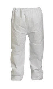DuPont‚Ñ¢ Large White Safespec‚Ñ¢ 2.0 5.4 mil Tyvek¬Æ Disposable Pants With Elastic Closure, Open Ankles And Elastic Waist (50 Per Case)