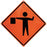 Dicke Safety Products 36" Black And Orange Polycarbonate Reflective Roll-Up Traffic Sign