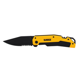 DEWALT® 8" Black And Yellow 8CR13MOV Steel G10 Folding Pocket Knife