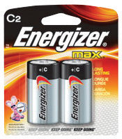 Energizer¬Æ Eveready¬Æ MAX¬Æ 1.5 Volt C Alkaline Battery With Flat Contact Terminal (2 Per Card)