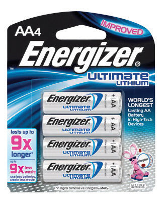 Energizer¬Æ Ultimate¬Æ e2¬Æ 1.5 Volt AA Cylindrical Lithium Battery (4 Per Card)