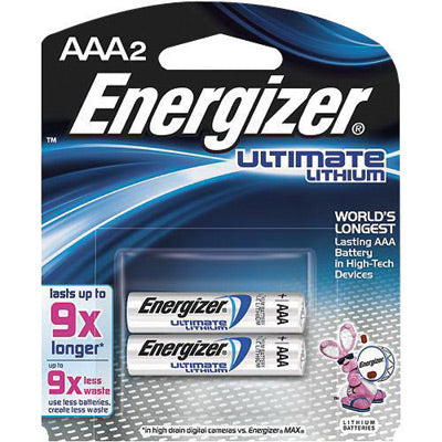 Energizer¬Æ Ultimate¬Æ e2¬Æ 1.5 Volt AAA Cylindrical Lithium Battery (2 Per Card)