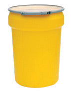 Eagle 30 Gallon Yellow HDPE Open Head Containment Labpack With Metal Lever-Lock Ring