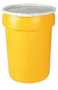 Eagle 30 Gallon Yellow HDPE Open Head Containment Labpack With Plastic Lever-Lock Ring