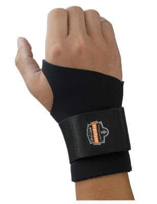Ergodyne Small Black ProFlex¬Æ 670 Neoprene Ambidextrous Single Strap Wrist Support With Reversible Hook And Loop Closure And 2" Woven Elastic Straps