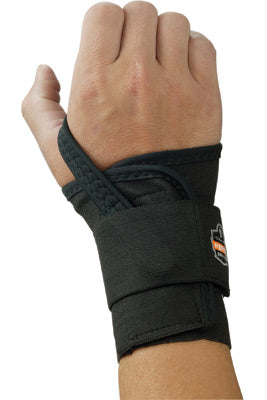 Ergodyne Small Black ProFlex¬Æ 4000 Elastic Single Strap Right Hand Wrist Support With Two-Stage Hook And Loop Closure And Open-Center Stay‚Ñ¢