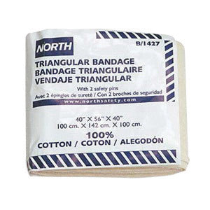 North¬Æ By Honeywell 40" X 56" X 40" Triangular Latex-Free Sterile Cotton Bandage With 2 Safety Pins (1 Per Pack)