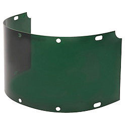 Fibre-Metal¬Æ by Honeywell High Performance¬Æ Model 4750 8" X 16 1/2" X .06" Green Shade 5 Injection Molded Propionate Wide View Faceshield For Use With FM70DC Dual Crown High Performance¬Æ Faceshield System