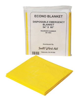North¬Æ by Honeywell 54" X 80" Yellow Disposable Emergency Blanket