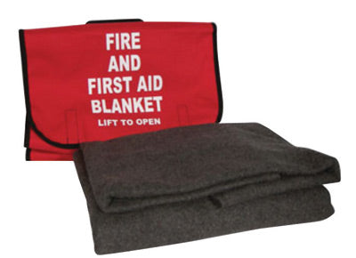North¬Æ by Honeywell 62" X 80" Gray 90% Wool Lightweight Fire And First Aid Blanket With Red/Black Trimmed Cordura Bag