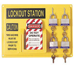North¬Æ by Honeywell 14" Polystyrene Complete Personal Lockout Station Includes (1) Panel, (4) 3D Wide Keyed Padlocks And (1) ElA290 Lockout Tags