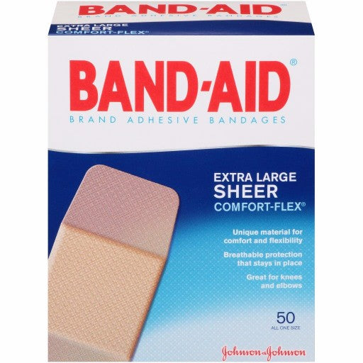 Johnson & Johnson 1 3/4" X 4" Band-Aid¬Æ Sheer Comfort-Flex¬Æ X-Large Adhesive Bandage (50 Per Box)