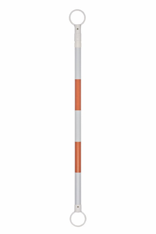 JBC‚Ñ¢ 6' - 10' Orange And White Plastic Reflective Retractable Cone Bar With Engineer Grade Reflective Tape (For Use With PVC Traffic Cones And Delineators)