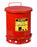 Justrite¬Æ 10 Gallon Red Galvanized Steel Oily Waste Can With Foot Lever Opening Device