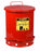 Justrite¬Æ 14 Gallon Red Galvanized Steel Oily Waste Can With Foot Lever Opening Device