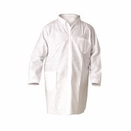 Kimberly-Clark Professional* Large White KleenGuard* A20 SMS Disposable Breathable Particle Protection Lab Coat/Lab Jacket