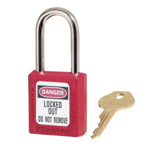 Master Lock¬Æ Red 1 1/2" X 1 3/4" Zenex‚Ñ¢ Thermoplastic Lightweight Safety Lockout Padlock With 1/4" X 1 1/2" Shackle (6 Locks Per Set, Keyed Differently)
