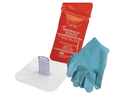 MDI¬Æ Microshield¬Æ Water Proof Disposable CPR Rescue Breather (Includes (1) Pair Nitrile Gloves And Tamper Evident Pouch)