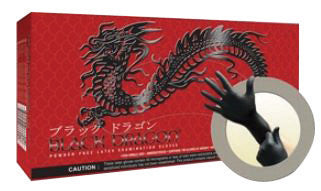 Microflex¬Æ X-Small Black 9 1/2" Black Dragon¬Æ 4.7 mil Latex Ambidextrous Non-Sterile Medical Grade Powder-Free Disposable With Textured Finish And Standard Examination Beaded Cuff (100 Gloves Per Dispenser Box)