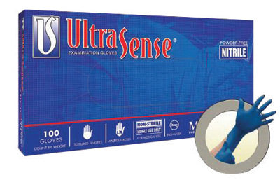 Microflex¬Æ Large Blue 9.645" UltraSense¬Æ 3.1 mil Nitrile Ambidextrous Non-Sterile Medical Grade Powder-Free Disposable Gloves With Textured Finger Tip Finish And Standard Examination Beaded Cuff