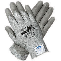 Memphis Medium UltraTech¬Æ 13 Gauge Cut Resistant Gray Dyneema¬Æ Polyurethane Dipped Palm And Finger Coated Work Gloves With Knit Wrist