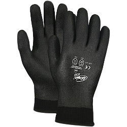 Memphis Glove Large Black Ninja¬Æ ICE FC 7 Gauge Acrylic Terry Lined General Purpose Cold Weather Gloves With Knit Wrist, 15 Gauge Nylon Shell And HPT Foam Sponge Fully Coated