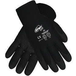 Memphis Glove Large Black Ninja¬Æ ICE 7 Gauge Acrylic Terry Lined General Purpose Cold Weather Gloves With Knit Wrist, 15 Gauge Nylon Shell And HPT Coated Palm And Fingertips