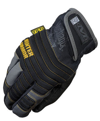 Mechanix Wear¬Æ Medium Black And Gray Winter Armor Nylon Fleece Lined Cold Weather Gloves With Double Reinforced Thumb, Hook And Loop Cuff And Rubberized Palm