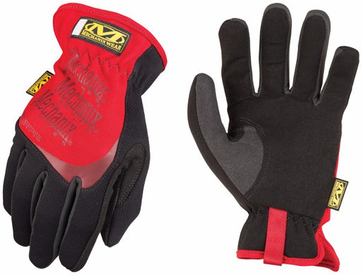 Mechanix Wear¬Æ Small Black And Red FastFit¬Æ Full Finger Synthetic Leather Mechanics Gloves With Elastic Cuff, Spandex¬Æ Padded Back, Stretch Panels