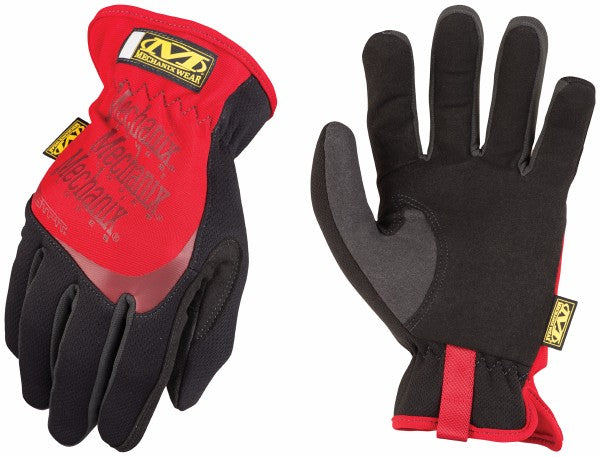 Mechanix Wear¬Æ Medium Black And Red FastFit¬Æ Full Finger Synthetic Leather Mechanics Gloves With Elastic Cuff, Spandex¬Æ Padded Back, Stretch Panels