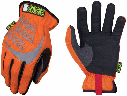Mechanix Wear¬Æ Small Hi-Viz Orange FastFit¬Æ Full Finger Synthetic Leather Mechanics Gloves With Elastic Cuff, 3M¬Æ Scotchlite‚Ñ¢ Reflective Ink Increases Visibility