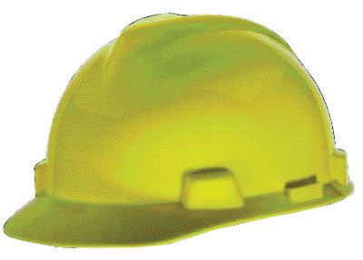 MSA Yellow V-Gard¬Æ Polyethylene Standard Slotted Cap Style Hard Hat With 1 Touch¬Æ Suspension