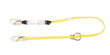 MSA 6' Workman¬Æ Twin Leg Energy-Absorbing Adjustable Lanyard With LC Snap Hook Harness, (2) LC Anchorage Connections And Tie-Back Connection