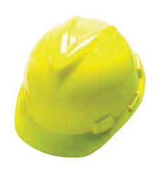 MSA Yellow V-Gard¬Æ Polyethylene Standard Slotted Cap Style Hard Hat With Staz On¬Æ 4 Point Pinlock Suspension
