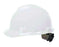 MSA White V-Gard¬Æ Polyethylene Standard Slotted Cap Style Hard Hat With Fas Trac¬Æ 4 Point Ratchet Suspension