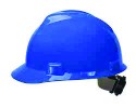 MSA Blue V-Gard¬Æ Polyethylene Standard Slotted Cap Style Hard Hat With Fas Trac¬Æ 4 Point Ratchet Suspension