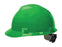 MSA Green V-Gard¬Æ Polyethylene Slotted Cap Style Hard Hat With Fas Trac¬Æ 4 Point Ratchet Suspension