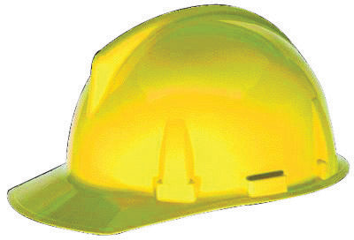 MSA Yellow TopGard¬Æ Polycarbonate Cap Style Hard Hat With Fas Trac¬Æ Ratchet Suspension