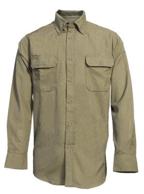 National Safety Apparel¨ Medium Tan 6 oz CARBONCOMFORT Flame Resistant Long Sleeve Work Shirt