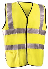 OccuNomix 2X Hi-Viz Yellow Classic‚Ñ¢ Flame Resistant Solid Cotton Class 2 Dual Stripe Vest With Hook And Loop Closure And 3M‚Ñ¢ Scotchlite‚Ñ¢ 2" Reflective Tape And 1 Pocket