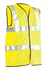 OccuNomix 2X Hi-Viz Yellow OccuLux¬Æ Premium Light Weight Solid Cool Polyester Tricot Class 2 Dual Stripe Full Sleeveless Traffic Vest With Front Hook And Loop Closure And 3M‚Ñ¢ Scotchlite‚Ñ¢ 2" Silver Reflective Tape