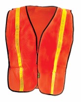 OccuNomix Regular Hi-Viz Orange OccuLux¬Æ Value‚Ñ¢ Economy Light Weight Polyester Mesh Vest With Front Hook And Loop Closure, 1" Gloss Reflective Tape, Elastic Side Straps And 1 Pocket